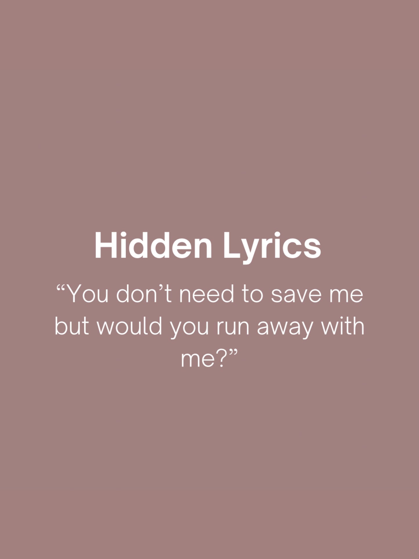 Call it what you want - Taylor Swift